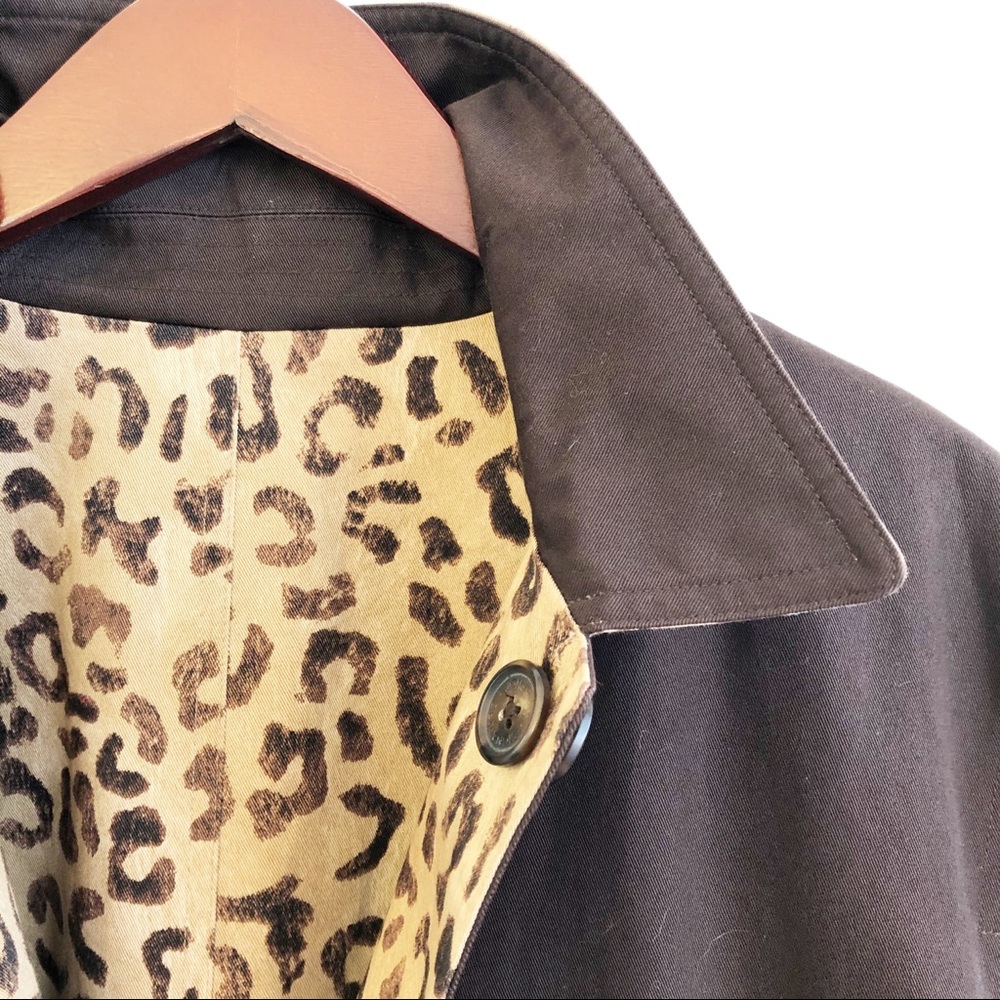 Jones New York Leopard Print Trench Coat in Tan and Brown - Picture 7 of 16